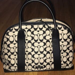 Black and white coach bag